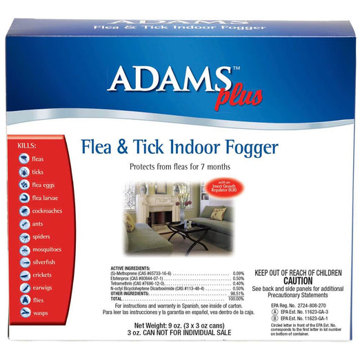 Adams Plus Flea & Tick Indoor Fogger 3oz (3-Pack) - Kohepets
