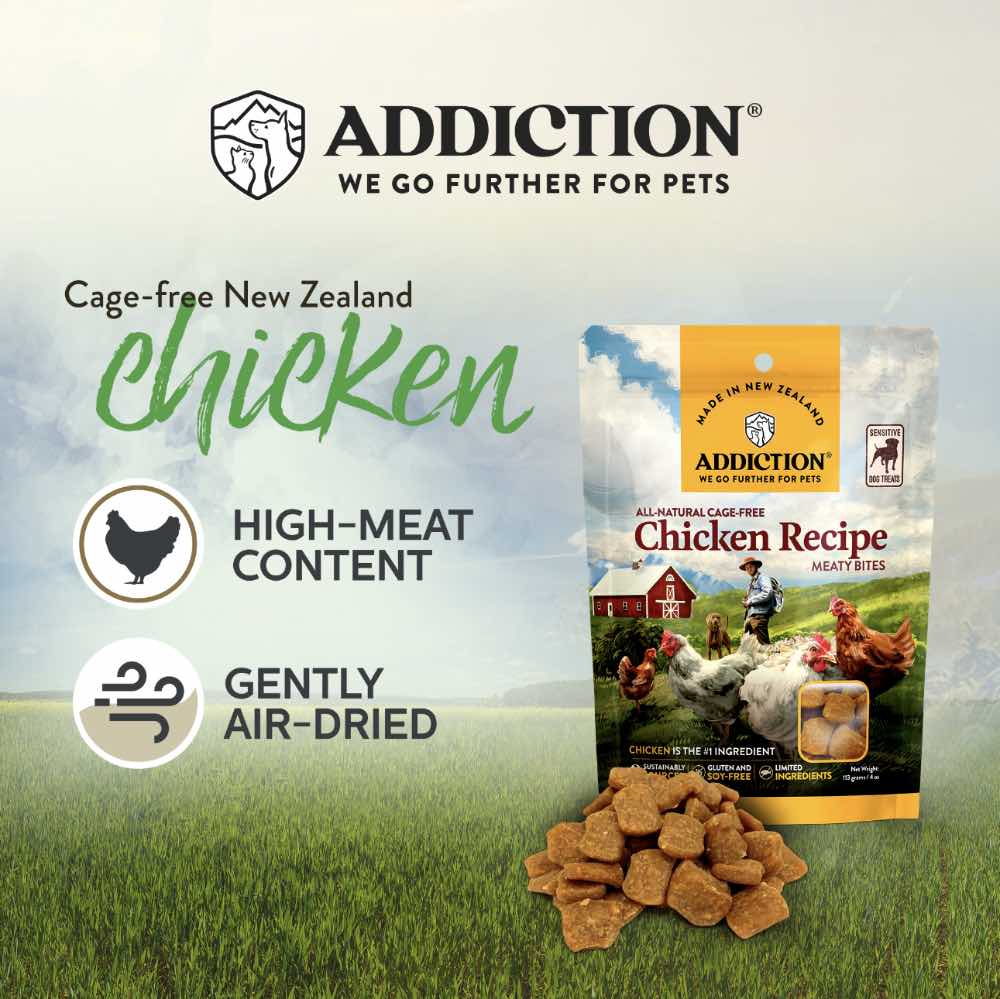 20% OFF: Addiction Meaty Bites Chicken Grain Free Dog Treats 4oz - Kohepets