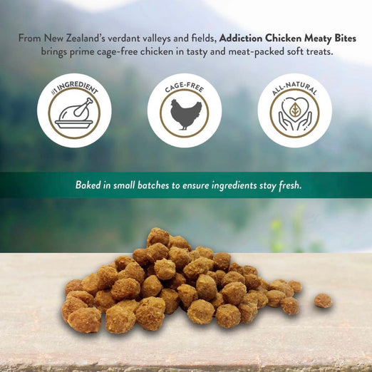20% OFF: Addiction Meaty Bites Chicken Grain Free Dog Treats 4oz - Kohepets
