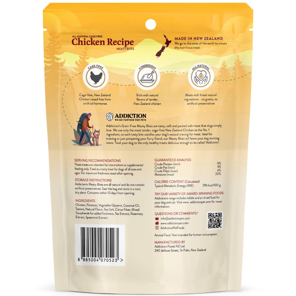 20% OFF: Addiction Meaty Bites Chicken Grain Free Dog Treats 4oz - Kohepets