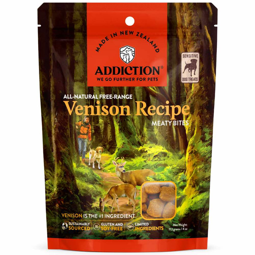 View of Addiction Meaty Bites Grain-Free Venison Dog Treat | Kohepets