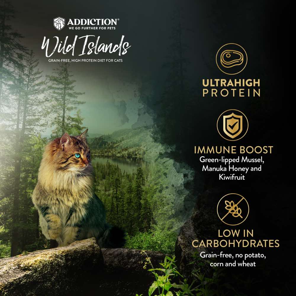 15% OFF: Addiction Wild Islands Highland Meats Recipe Lamb & Beef Grain-Free Dry Cat Food