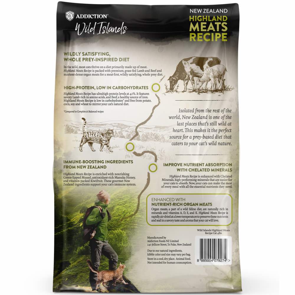 15% OFF: Addiction Wild Islands Highland Meats Recipe Lamb & Beef Grain-Free Dry Cat Food