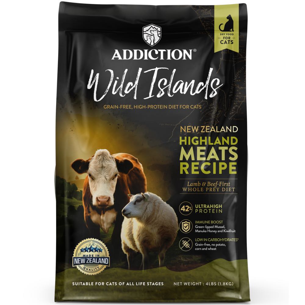 15% OFF: Addiction Wild Islands Highland Meats Recipe Lamb & Beef Grain-Free Dry Cat Food