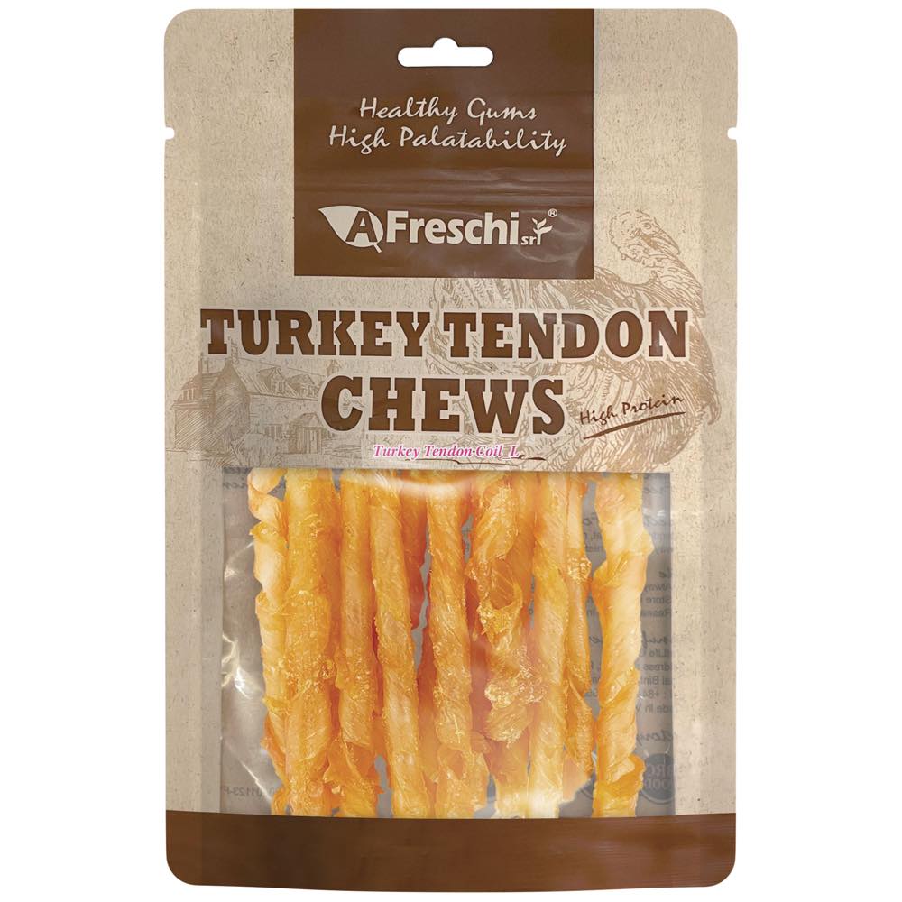 15% OFF: AFreschi Turkey Tendon Coil Grain-Free Dog Chews (Large) 80g
