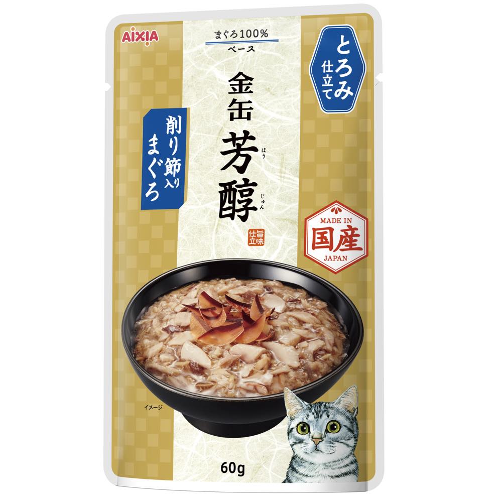 Aixia Kin-Can Rich Tuna With Dried Skipjack In Rich Sauce Pouch Cat Food 60g x 12