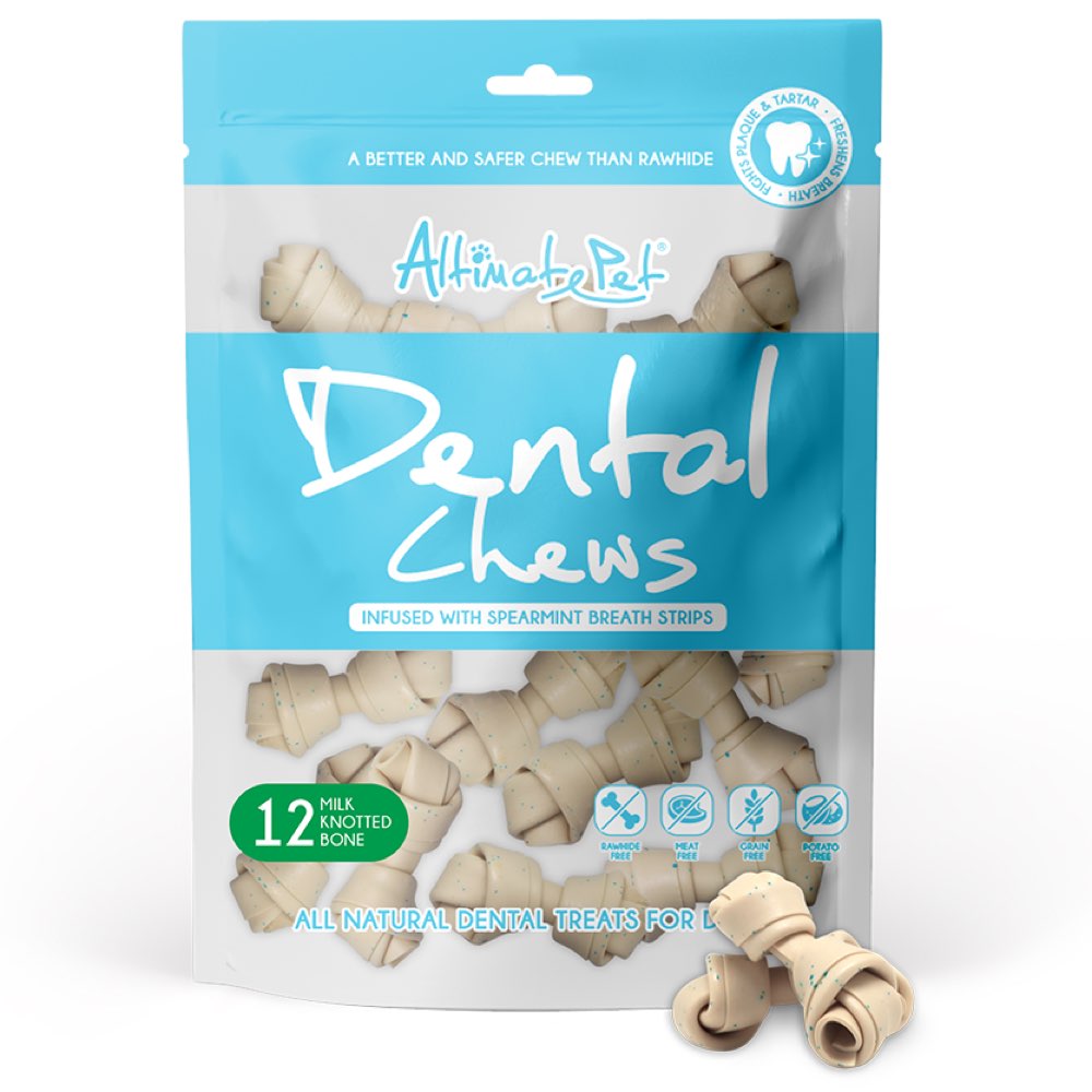 28% OFF: Altimate Pet Milk & Spearmint Knotted Bone Dental Dog Treats 12pc - Kohepets