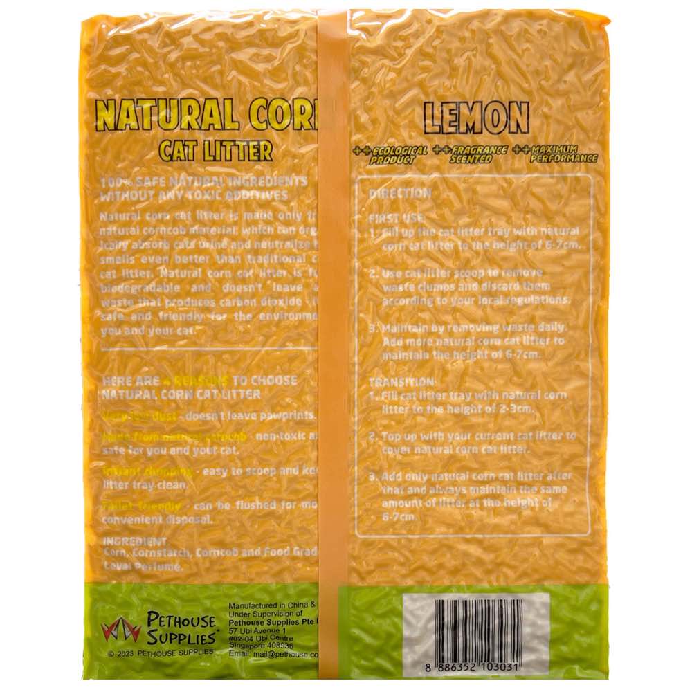 2 FOR $15: Angel Natural Corn Lemon Cat Litter 6L