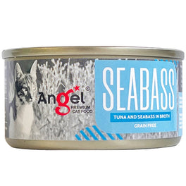 Angel Tuna & Seabass In Broth Grain-Free Canned Cat Food 70g