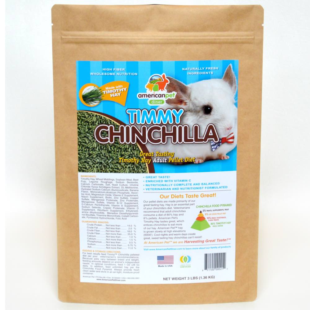 American Pet Diner Timmy Chinchilla Pellet Food - Kohepets
