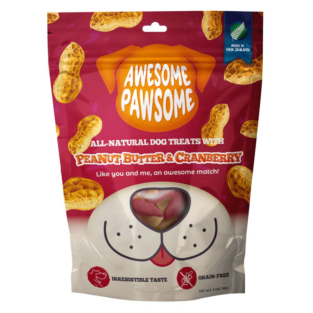 Awesome Pawsome Peanut Butter & Cranberry Grain-Free Dog Treats 3oz - Kohepets