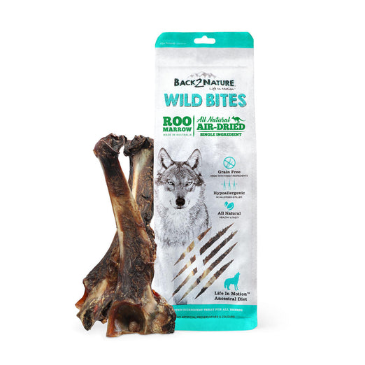 30% OFF: Back-2-Nature Wild Bites Roo Marrow Air Dried Dog Treats 100g - Kohepets