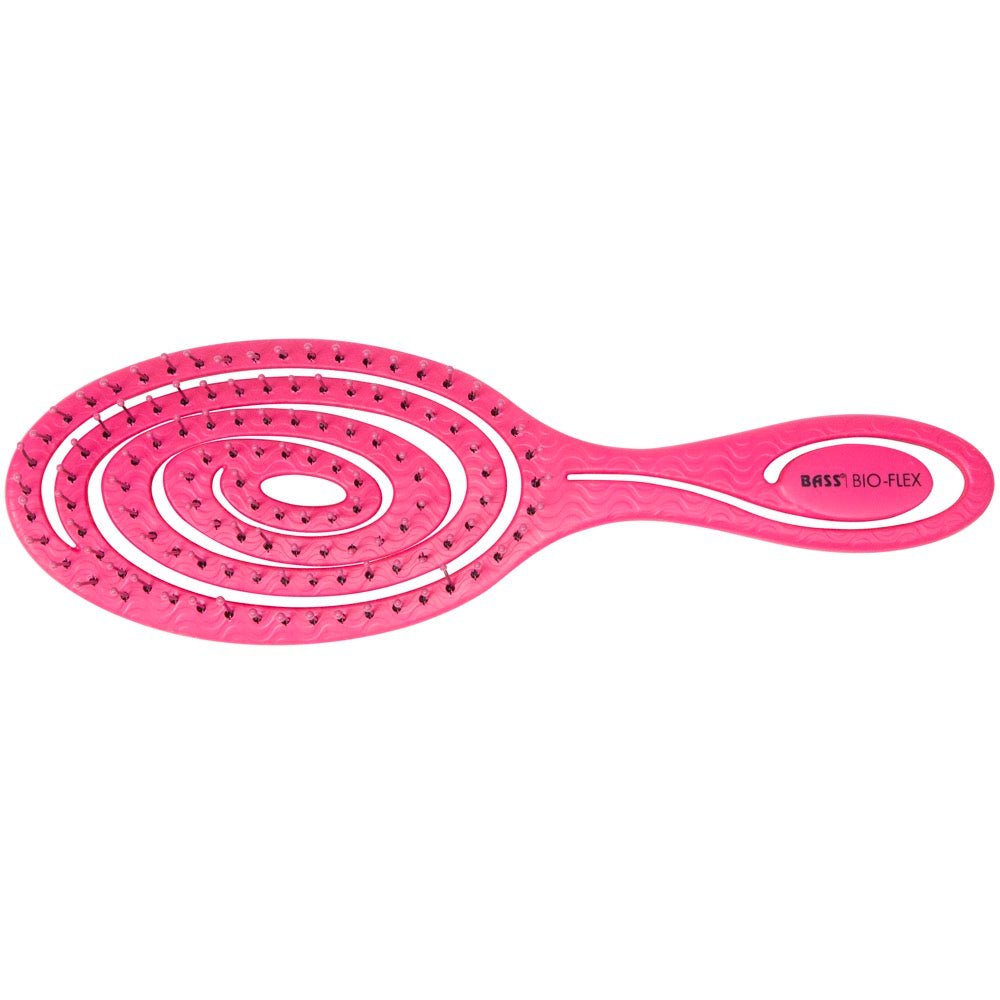Bass Brushes Bio-Flex Swirl Detangling Hair Brush For Cats & Dogs (Pink)