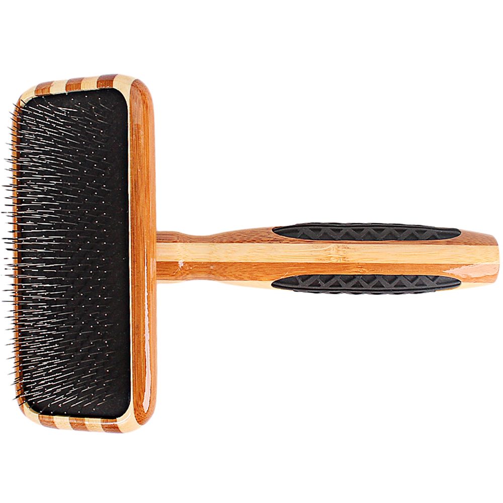 Bass Brushes De-Matting Firm Pin Striped Slicker Brush For Cats & Dogs (Medium)