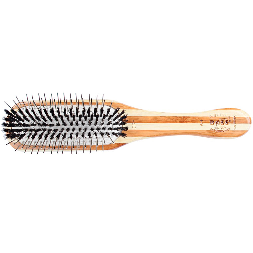 Bass Brushes Hybrid Groomer Striped Brush For Cats & Dogs (Oblong