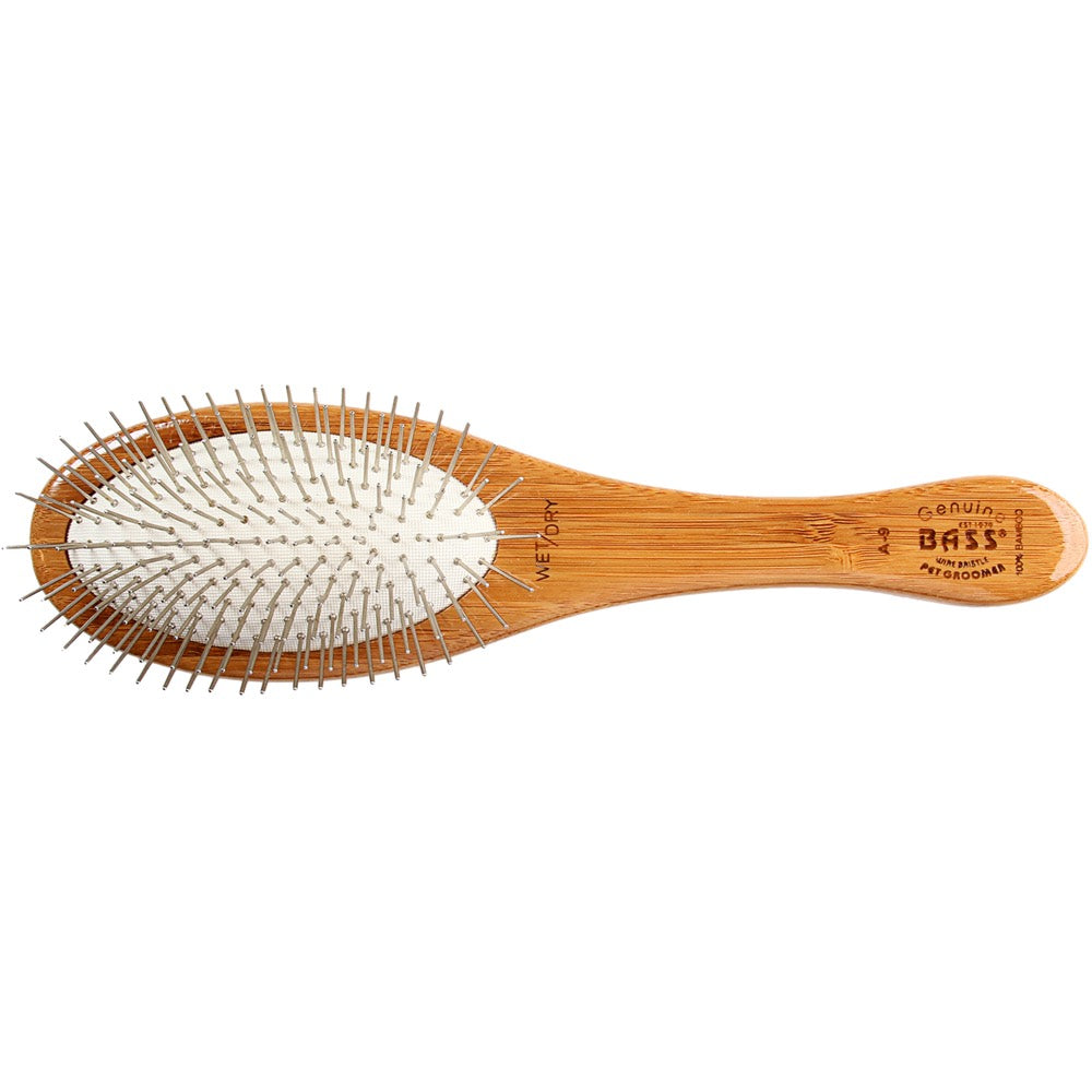 Bass Brushes Style & Detangle Dark Finish Brush For Cats & Dogs (Medium)