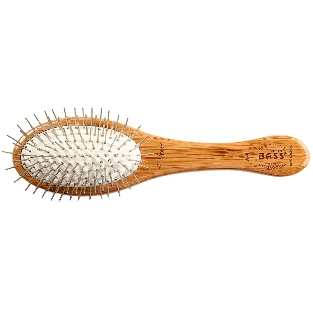Bass Brushes Style & Detangle Dark Finish Brush For Cats & Dogs (Small