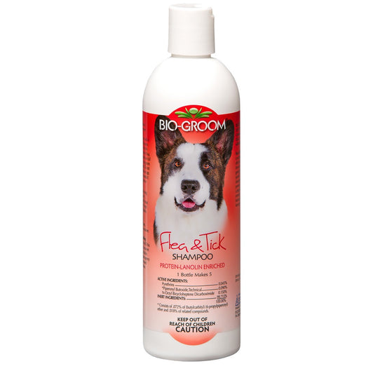 Bio-Groom Flea & Tick Shampoo Protein Lanolin Enriched Shampoo For Dogs And Cats 12oz - Kohepets