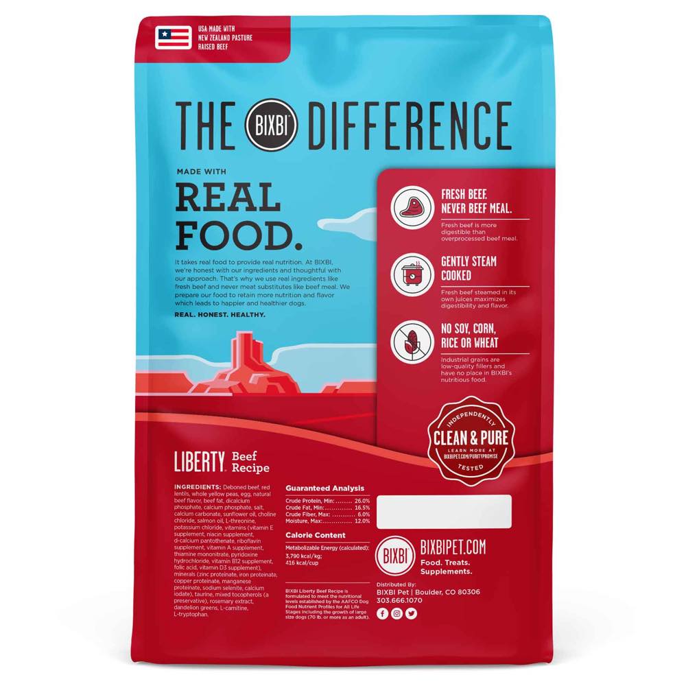 Bixbi Liberty Beef Limited Ingredient GrainFree Dry Dog Food Kohepets