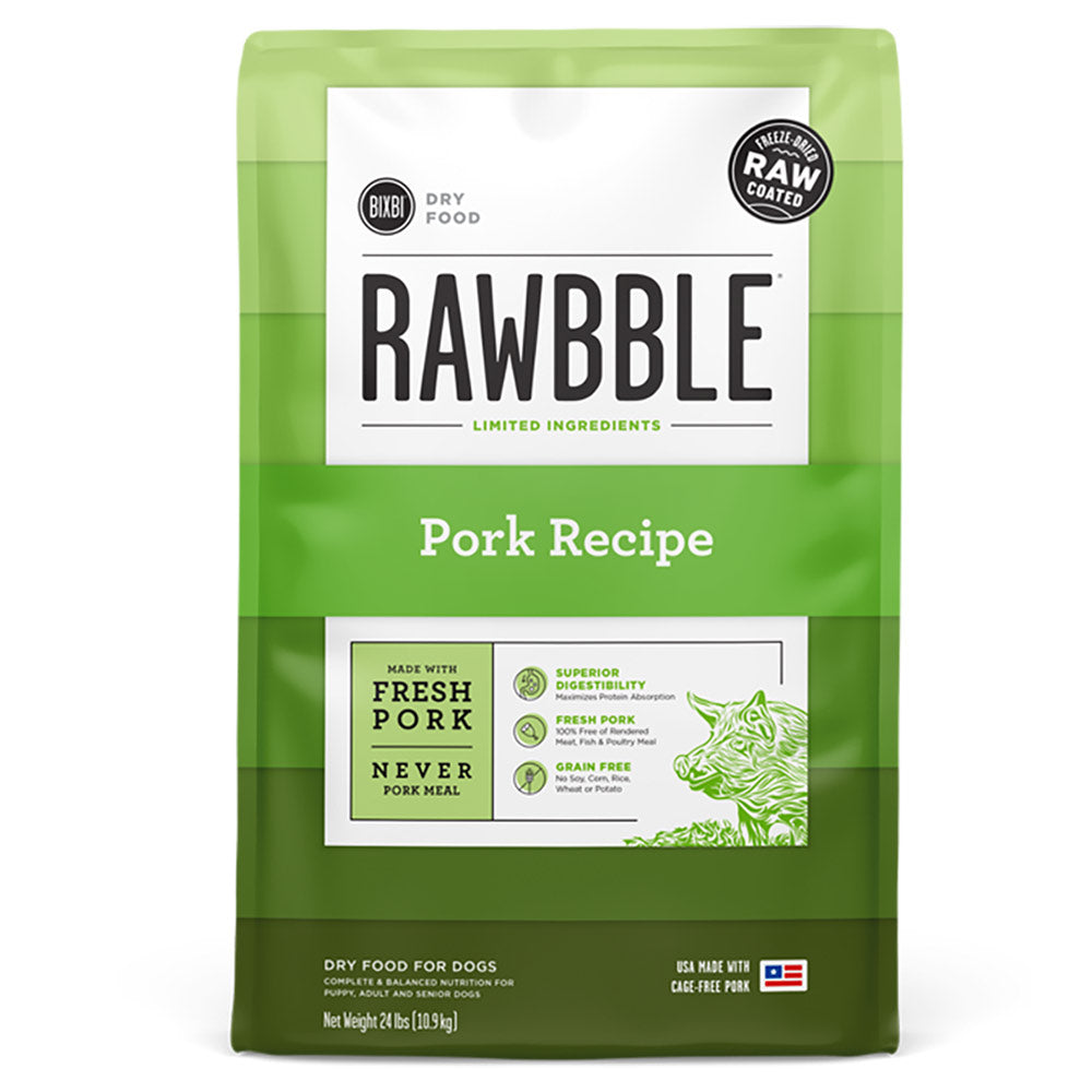 Bixbi Rawbble Pork Limited Ingredient Freeze-Dried Raw Coated Grain-Free Dry Dog Food - Kohepets