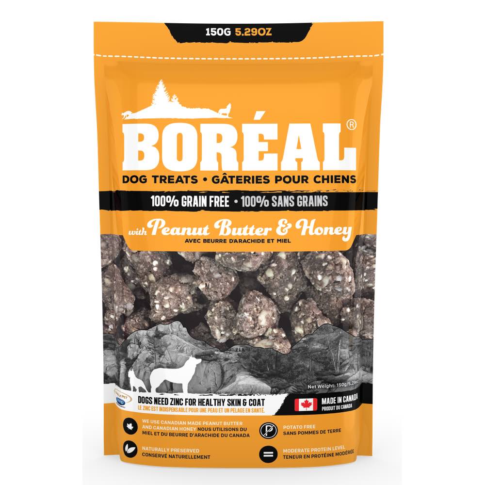 Boreal Peanut Butter & Honey Grain Free Dog Treats 150g - Kohepets