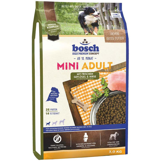Bosch High Premium Mini Adult Poultry & Millet Dry Dog Food 3kg - Kohepets