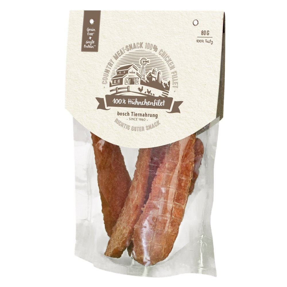 20% OFF: Bosch Country Meat Snack 100% Chicken Fillet Dog Treats 80g - Kohepets