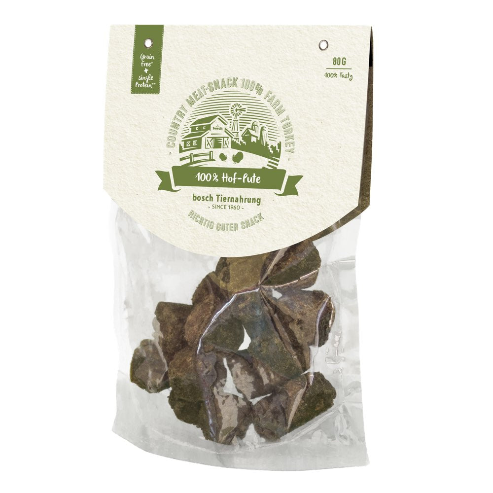 20% OFF: Bosch Country Meat Snack 100% Farm Turkey Dog Treats 80g - Kohepets