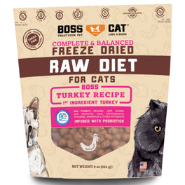 '20% OFF/ BUNDLE DEAL': Boss Cat Turkey Grain-Free Freeze-Dried Raw Cat Food 9oz