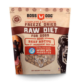 3 FOR $120: Boss Dog Freeze-Dried Beef Recipe Dog Food 12oz - Kohepets