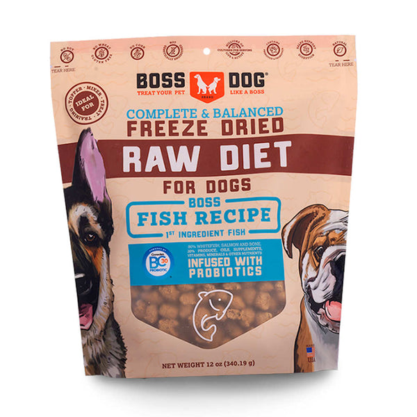Boss Dog Fish Grain-Free Freeze-Dried Raw Dog Food 12oz Kohepets