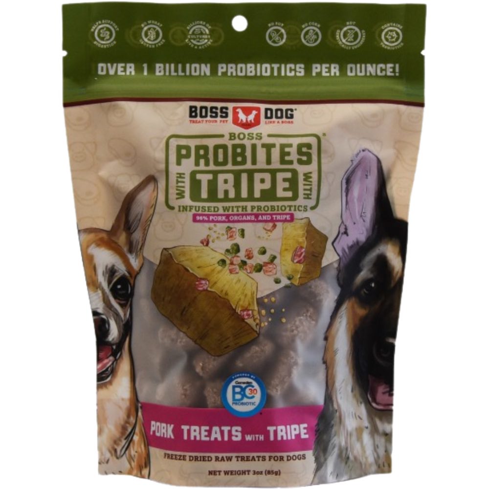 25% OFF (Exp 15Jun24): Boss Dog ProBites Pork With Tripe Grain-Free Freeze-Dried Dog Treats 85g