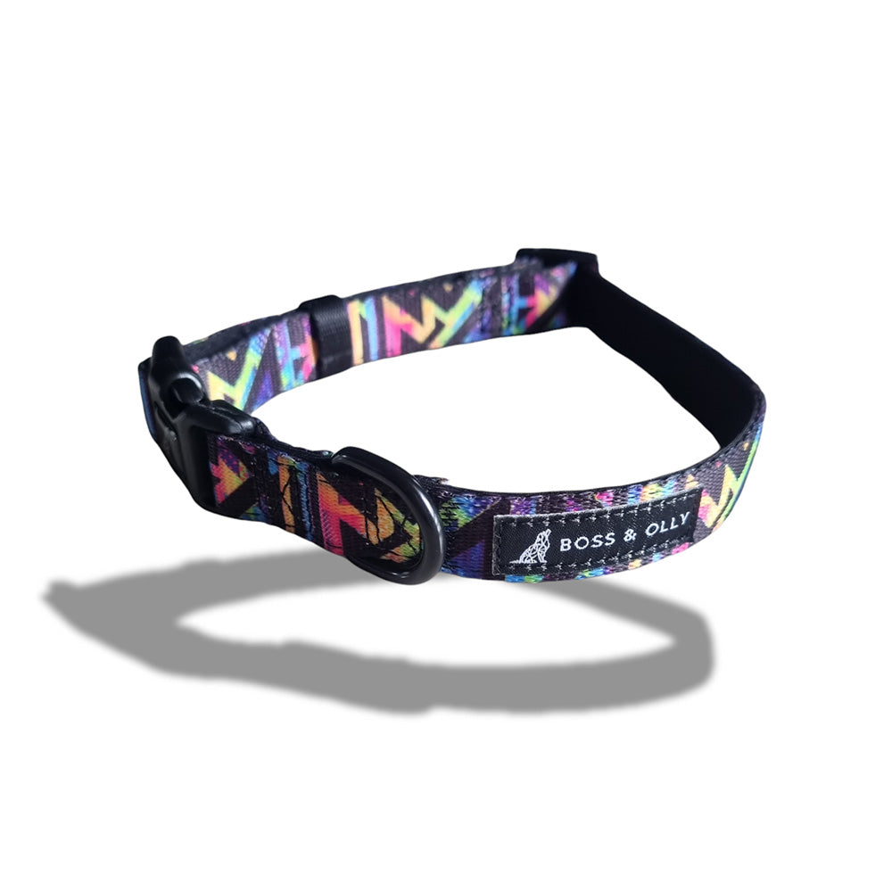 Boss & Olly Dog Collar (Aztec Rainbow)