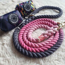 Boss & Olly Hand-Dyed Cotton Rope Dog Leash (Pink) (Made To Order)