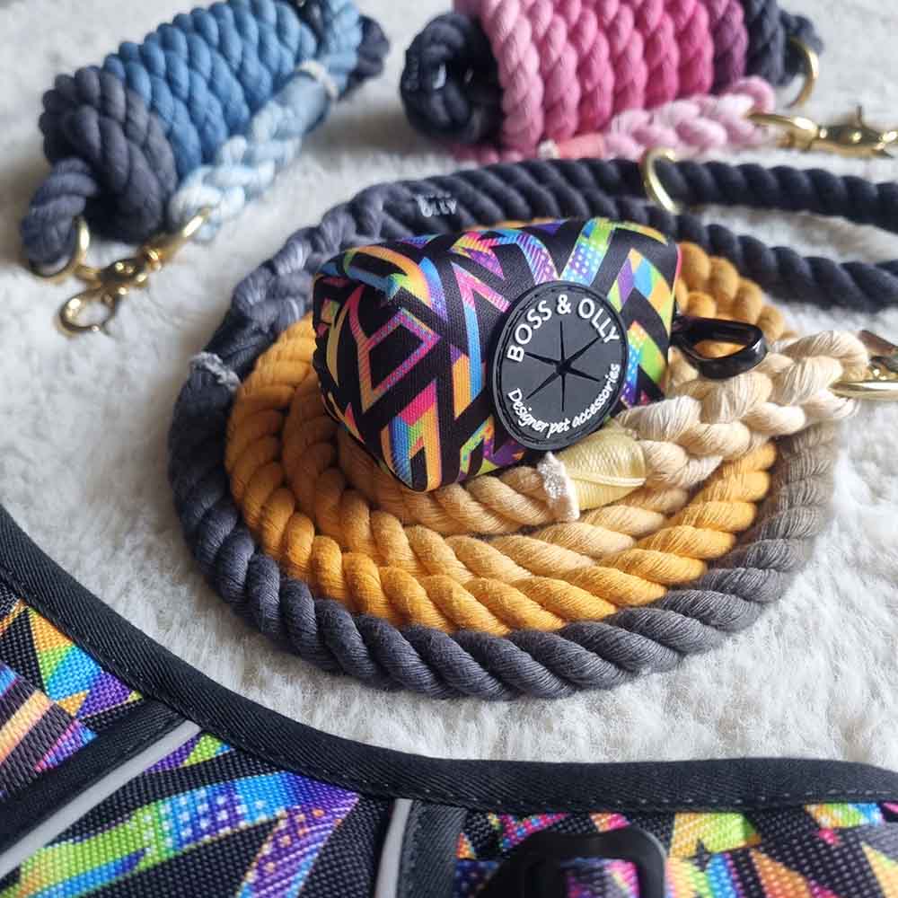 Boss & Olly Hand-Dyed Cotton Rope Dog Leash (Yellow) (Made To Order)