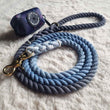 Boss & Olly Hand-Dyed Cotton Rope Dog Leash (Blue) (Made To Order)