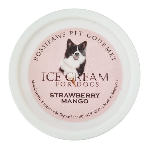 BossiPaws Ice Cream Strawberry Mango Frozen Dog Treat 200ml Kohepets
