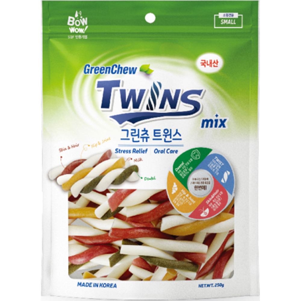 Bow Wow GreenChew Twins Dental Dog Chews 250g - Kohepets
