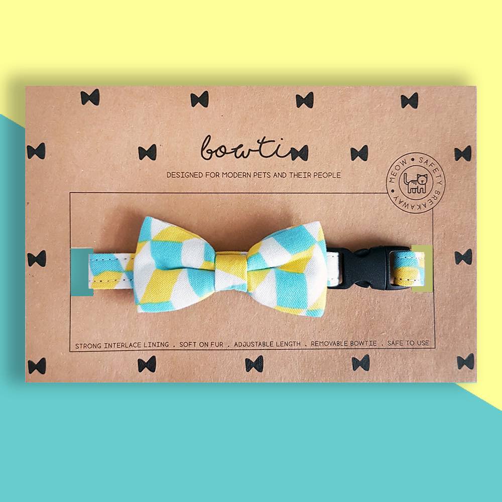 Bowtix Handmade Cat Collar With Removable Bowtie - Bubblegum - Kohepets