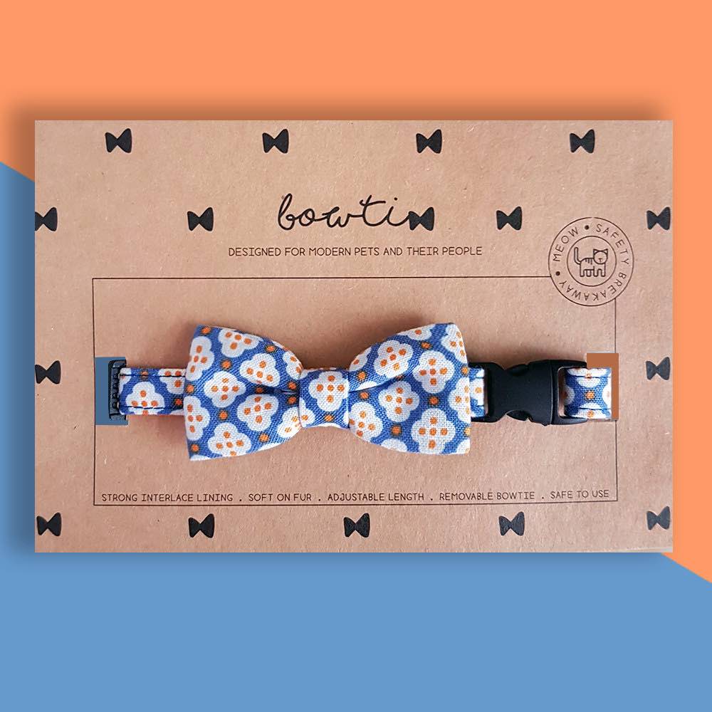 Bowtix Handmade Cat Collar With Removable Bowtie - Dainty Motif - Kohepets