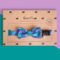 Bowtix Handmade Cat Collar With Removable Bowtie - Geometrics Amethyst - Kohepets