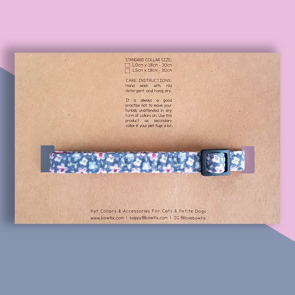Bowtix Handmade Cat Collar With Removable Bowtie - Periwinkie - Kohepets