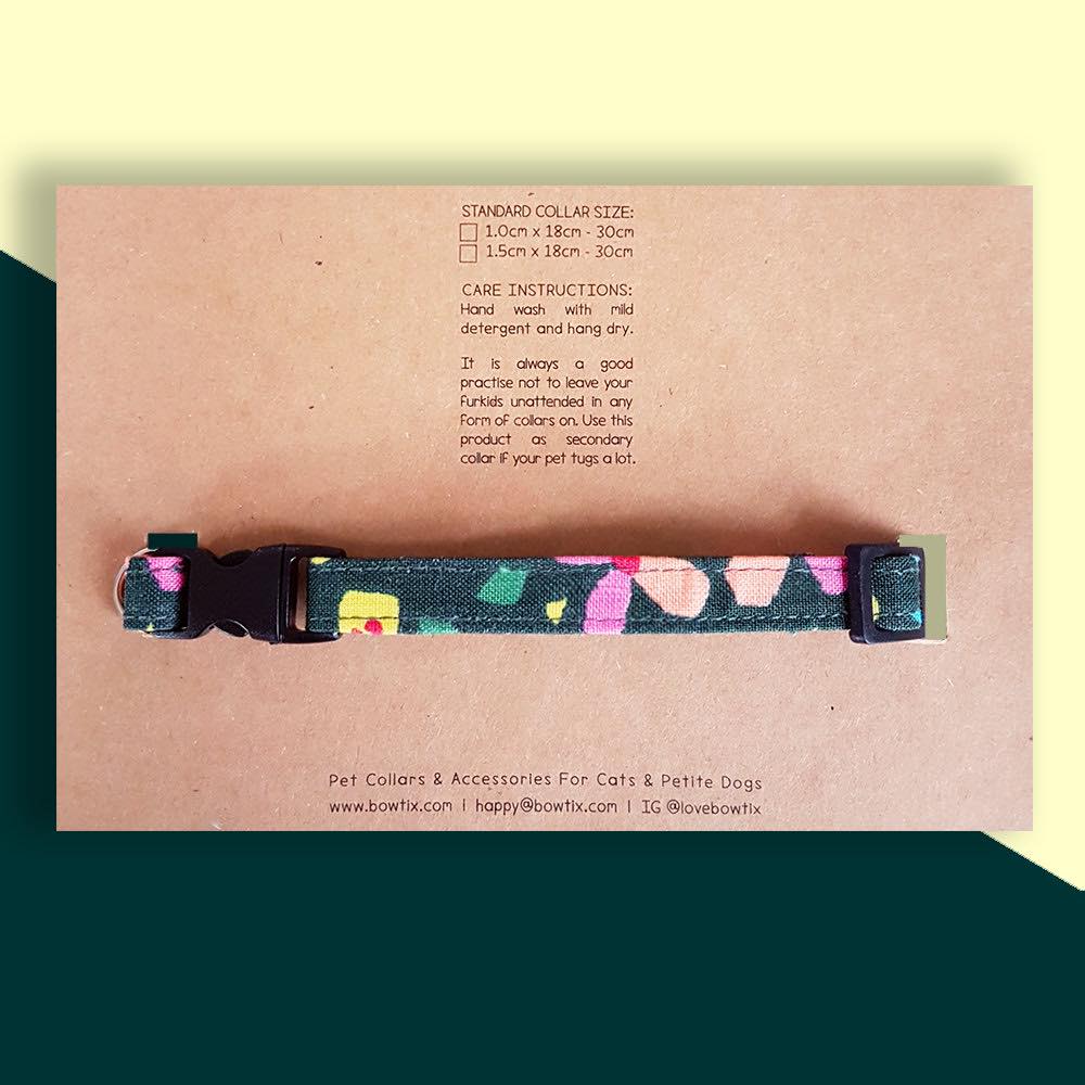 Bowtix Handmade Dog Collar With Removable Bowtie - Kukki Kukkii Meadow - Kohepets