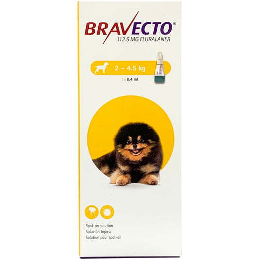 Bravecto Flea & Tick Spot On Solution For Toy Dogs (2kg - 4.5kg) 1ct - Kohepets