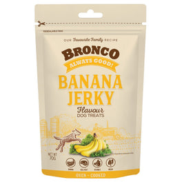 4 FOR $11.50: Bronco Jerky Banana Flavour Dog Treats 70g