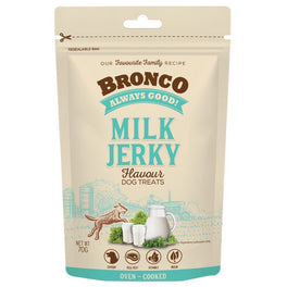 4 FOR $11.50: Bronco Jerky Milk Flavour Dog Treats 70g