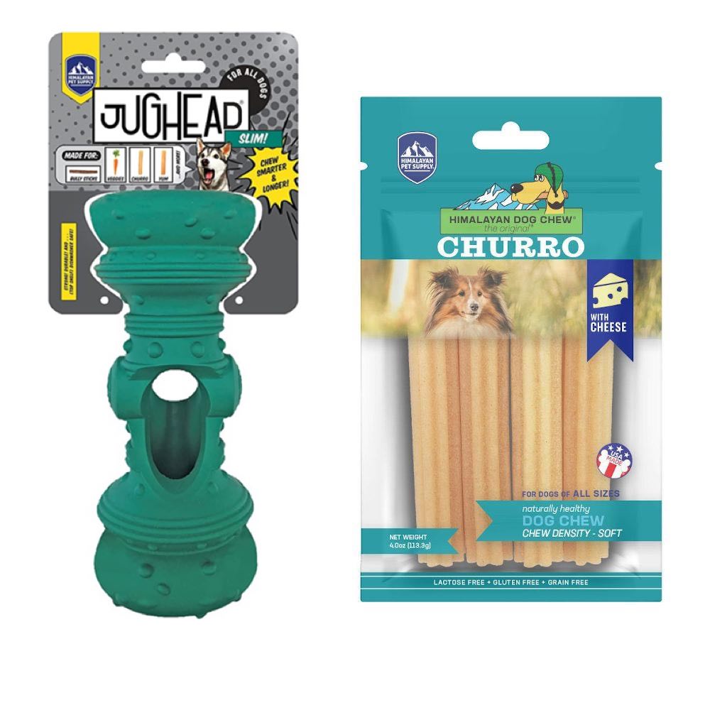 BUNDLE DEAL: Himalayan Dog Toy Jughead Slim Chew Guardian Dog Toy + Churro Dog Chew Set - Kohepets