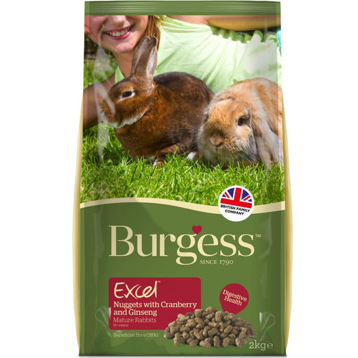 Burgess Excel Tasty Nuggets With Cranberry & Ginseng For Mature Rabbits 2kg - Kohepets