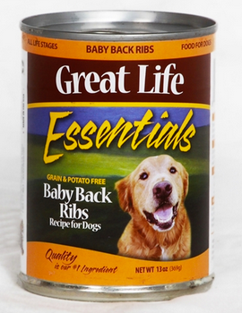 Great Life Essentials Grain & Potato-Free Baby Back Ribs Canned Dog Food 13oz - Kohepets
