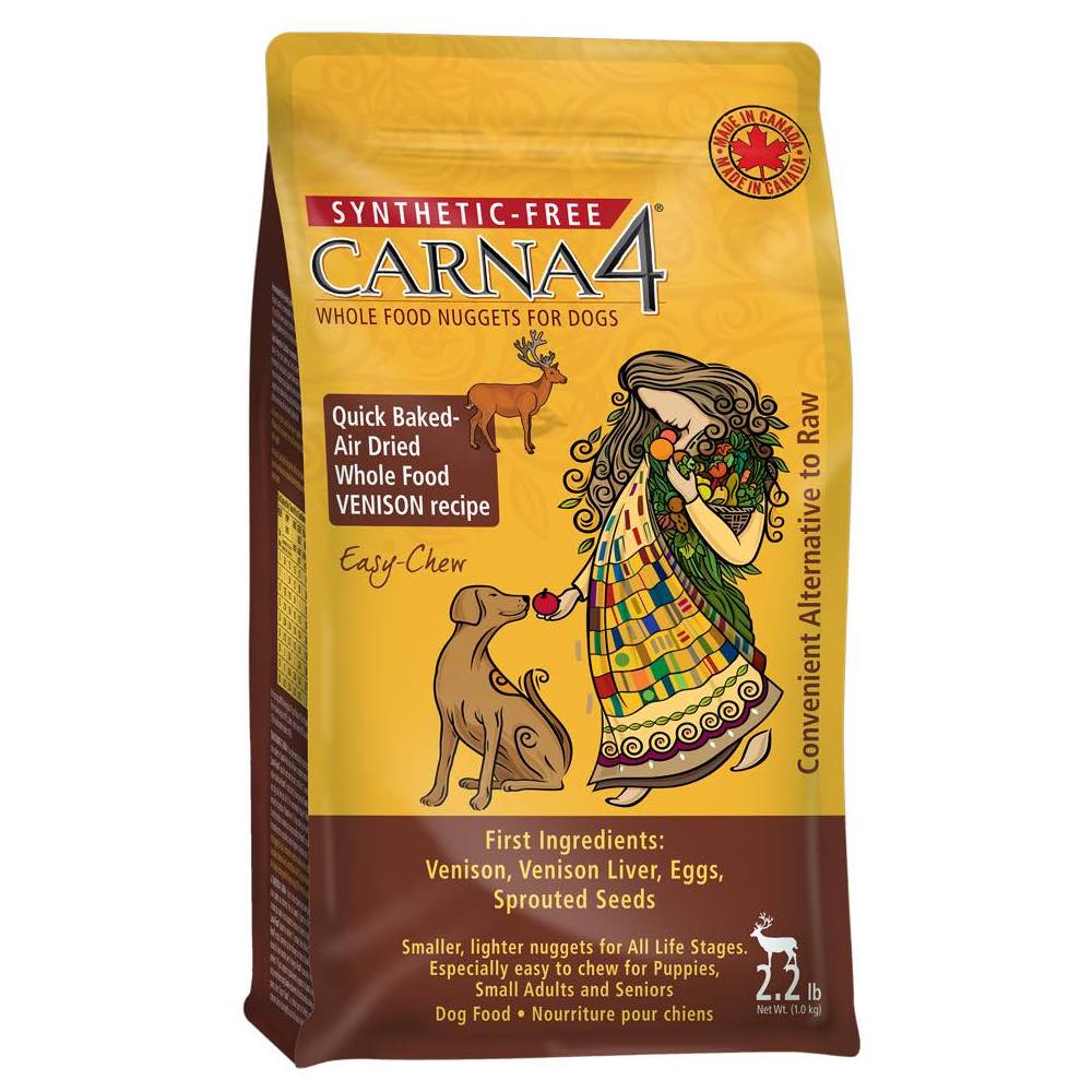 Carna4 Quick Baked Air Dried Easy Chew Venison Grain-Free Dry Dog Food 2.2lb